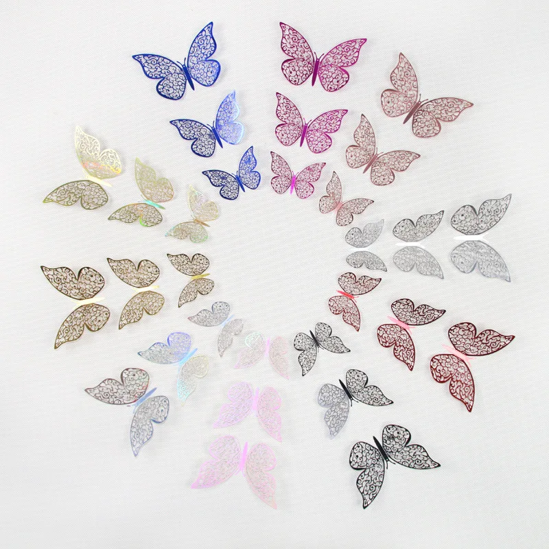 3d Butterfly Stickers Art Diy Pvc Removable Decors Decorations Decals Cartoon Flowers Butterflies Wall Sticker