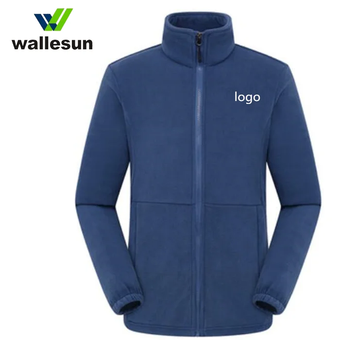 Бесплатная выборка Пользовательский логотип Экологичная оптовая продажа мужская зимняя микро флисовая куртка с длинным рукавом