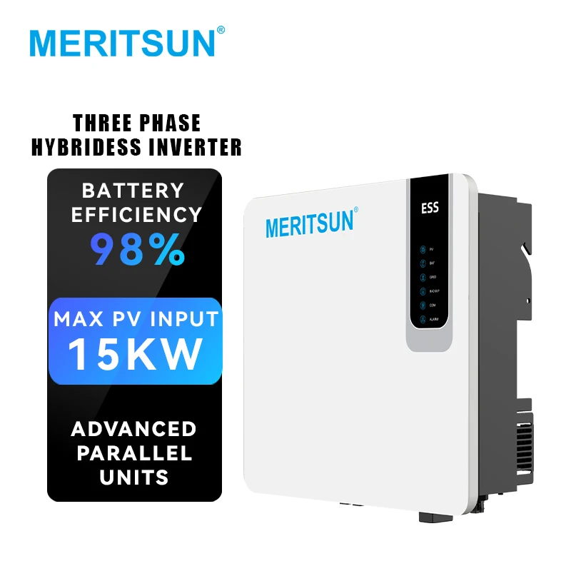 Meritsun 15KW Inverter Dc To Ac Pure power solar Sine Wave 12V 24V 48V 110V 220V on Off Grid Inverter