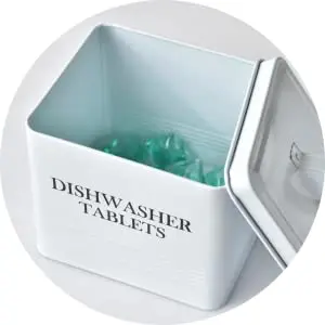 Farmhouse Metal Dish Pods Storage Box Dishwasher Pods Container with Lid