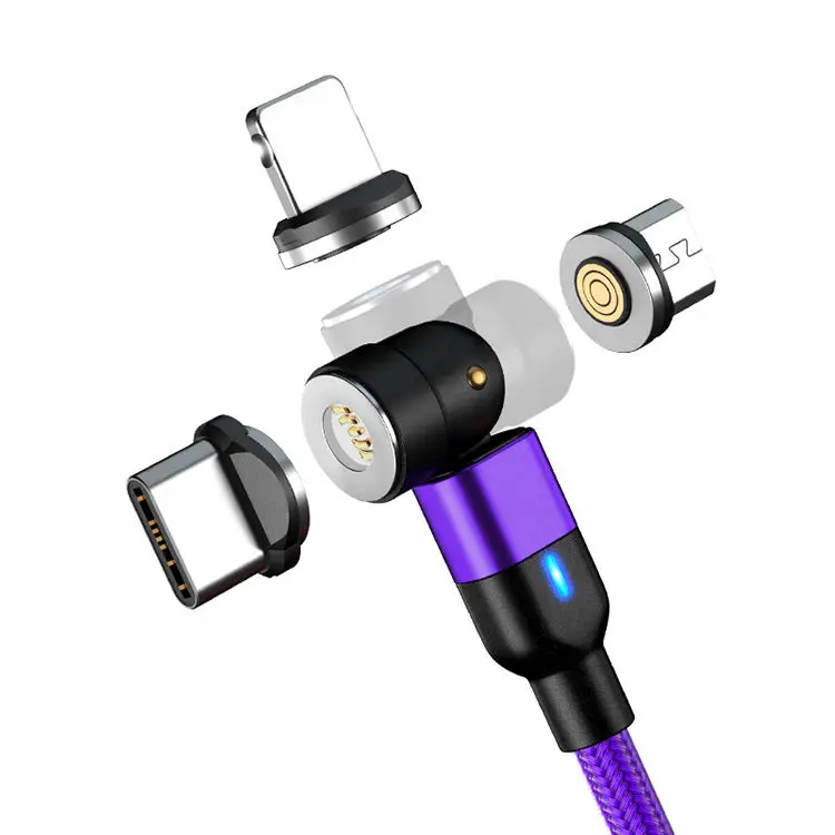 Wholesale 540 degree  3A  3 In 1 USB Magnetic Charging Cable  For Type-C For Samsung For Huawei For iPhone 13 pro max