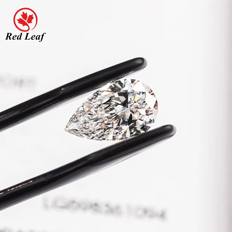 Redleaf Wholesale Diamond Pear Cut IGI Certificate 0.3CT-5CT DEF Color VVS VS Excellent Diamond Loose Lab Grown Diamond