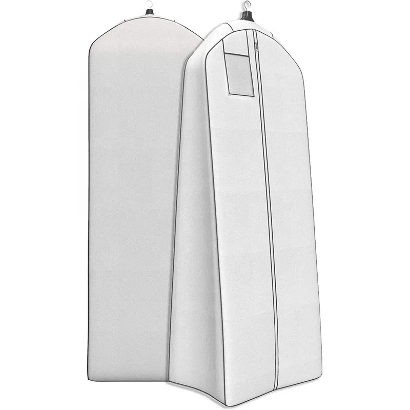 Eco Friendly Custom Logo Wedding Dress Bag Non Woven Foldable Suit Cover Bridal Gown Garment Bags With Zipper
