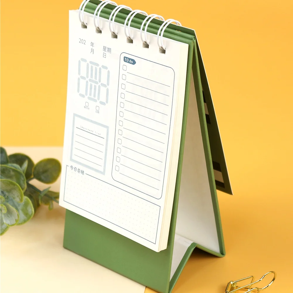 2024 Simple Desk Calendar Notebook Desktop Decoration Schedule Plan Calendar Weekly Perforation Coil Binding Table Calendar