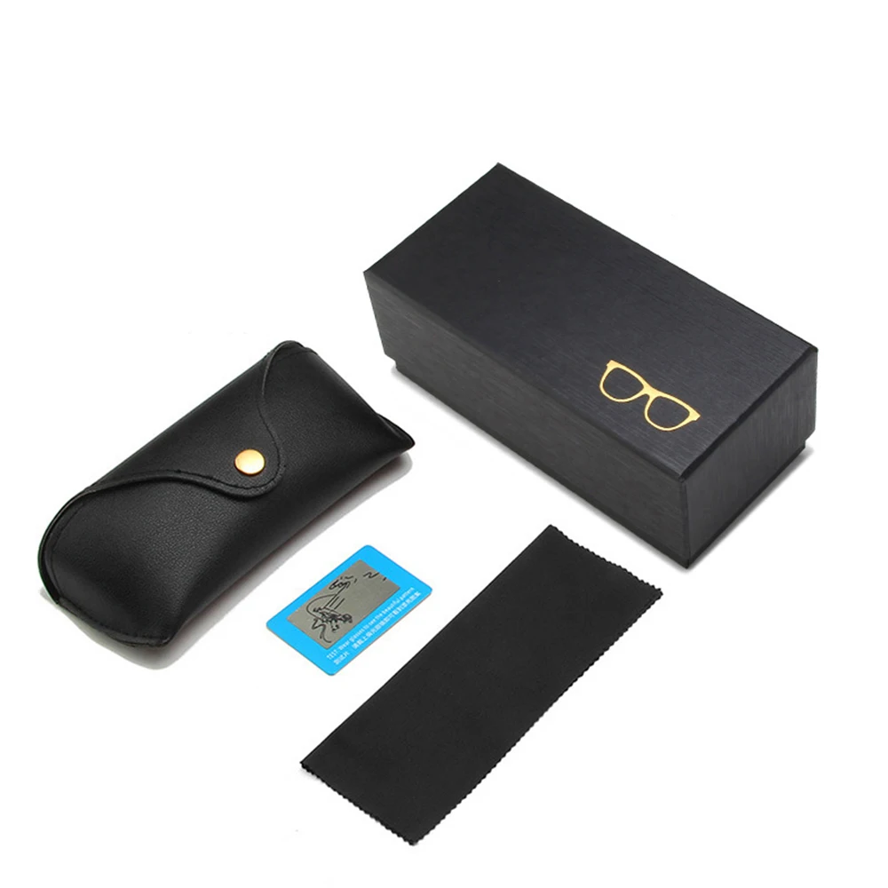 Designed Full Set Gift Paper Box Sunglasses Cases With Microfiber Cloth Pouch Polarized Test Card