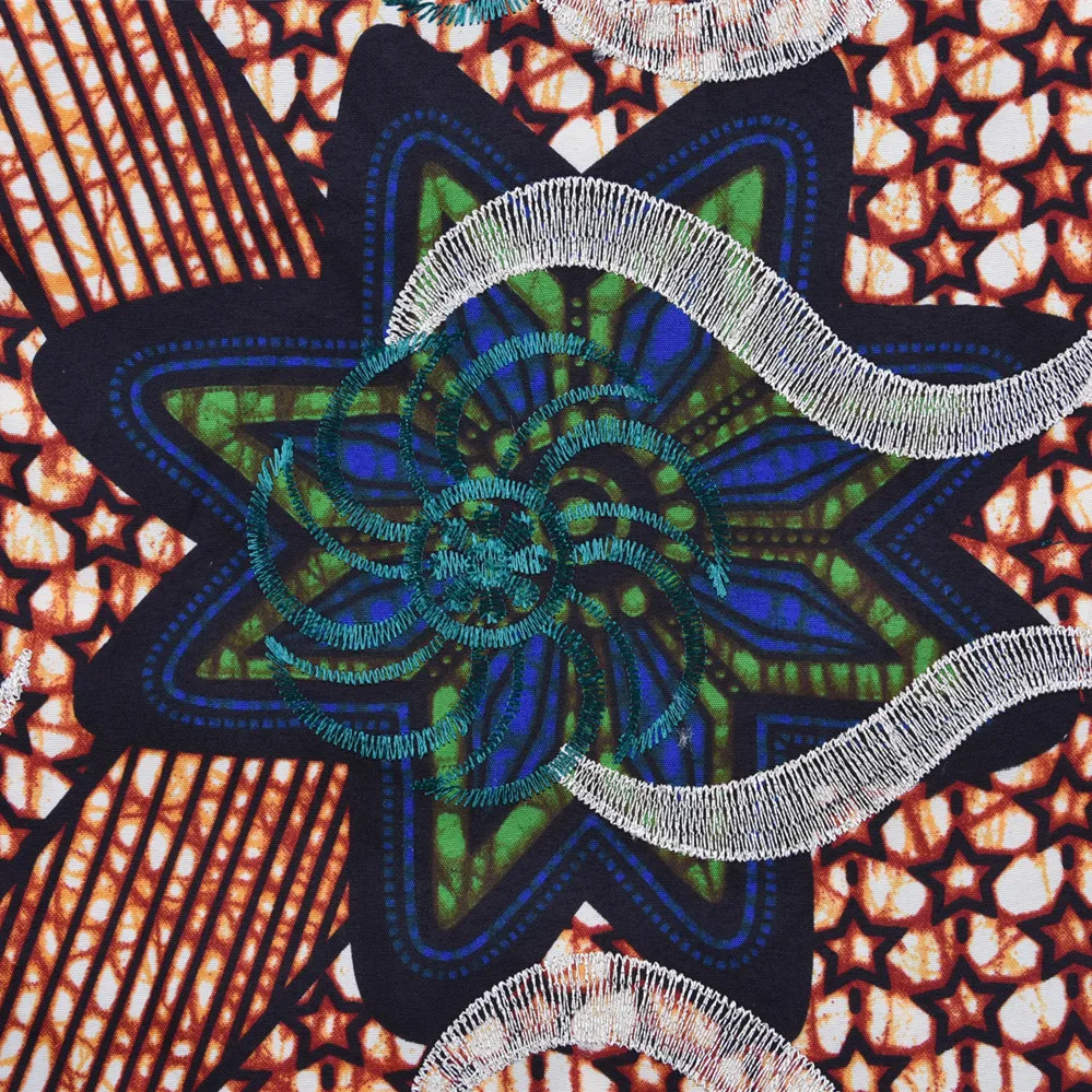 1295 Ankara African Wax Print Fabric Embroidery Wax Lace Free Shipping