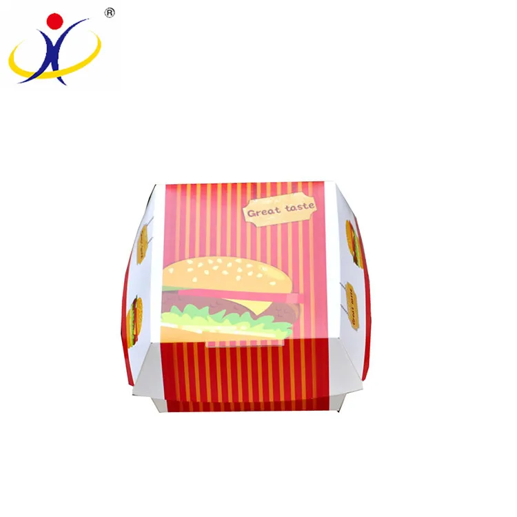 Disposable Foldable Custom Printed Cardboard Paper Burger Box For Fast Food,Disinfected Sanitary Hamburger Box