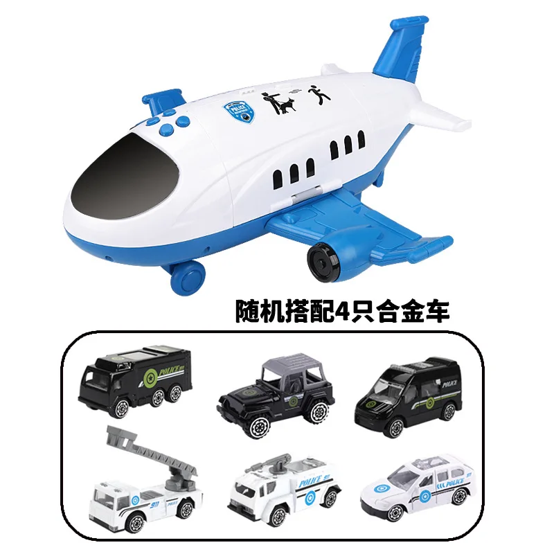Children Electric Toy Cargo Aircraft Storage Airbus Alloy Car Slide Orbital Airport Battery Operated Airplane Toys for Kids