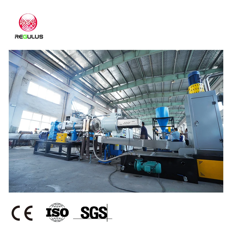 Plastic Recycling Granulating Line PP PE HDPE Rigid Fragments Flakes Pelletizing Line