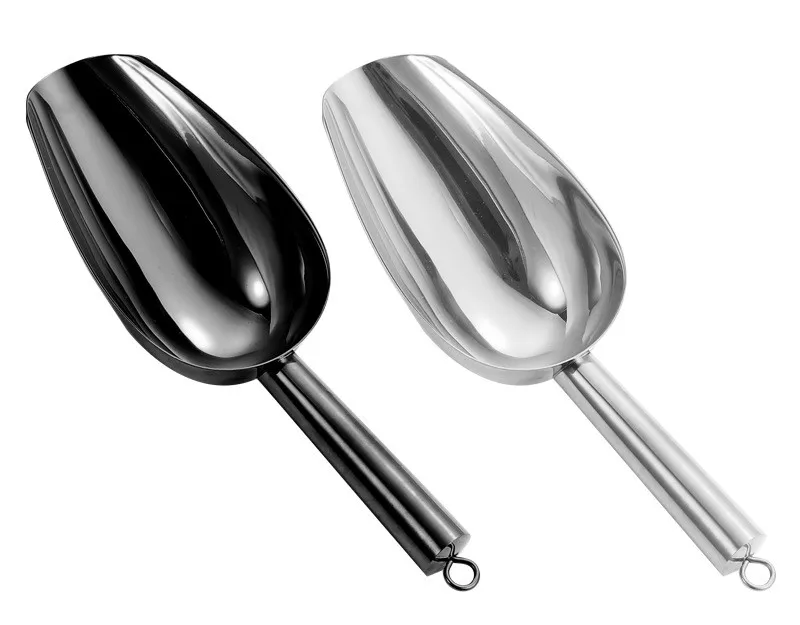 High Quality Bar Tools Multipurpose Ice Scoop Stainless steel Ice Shovel With Hanging Holes For Kitchen