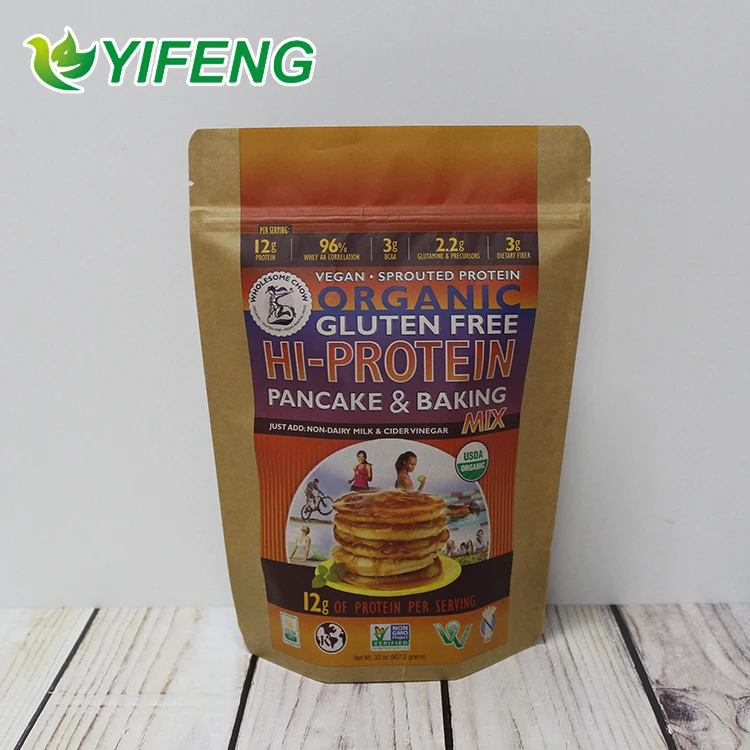 Washable Wholesale White With Handle Twisted Zipper Top Flat Pouch Window Kraft Paper Bag