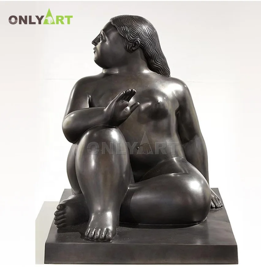 Famous Bronze Fernando Botero Sculptures Reproductions Sitting Fat Lady Statue