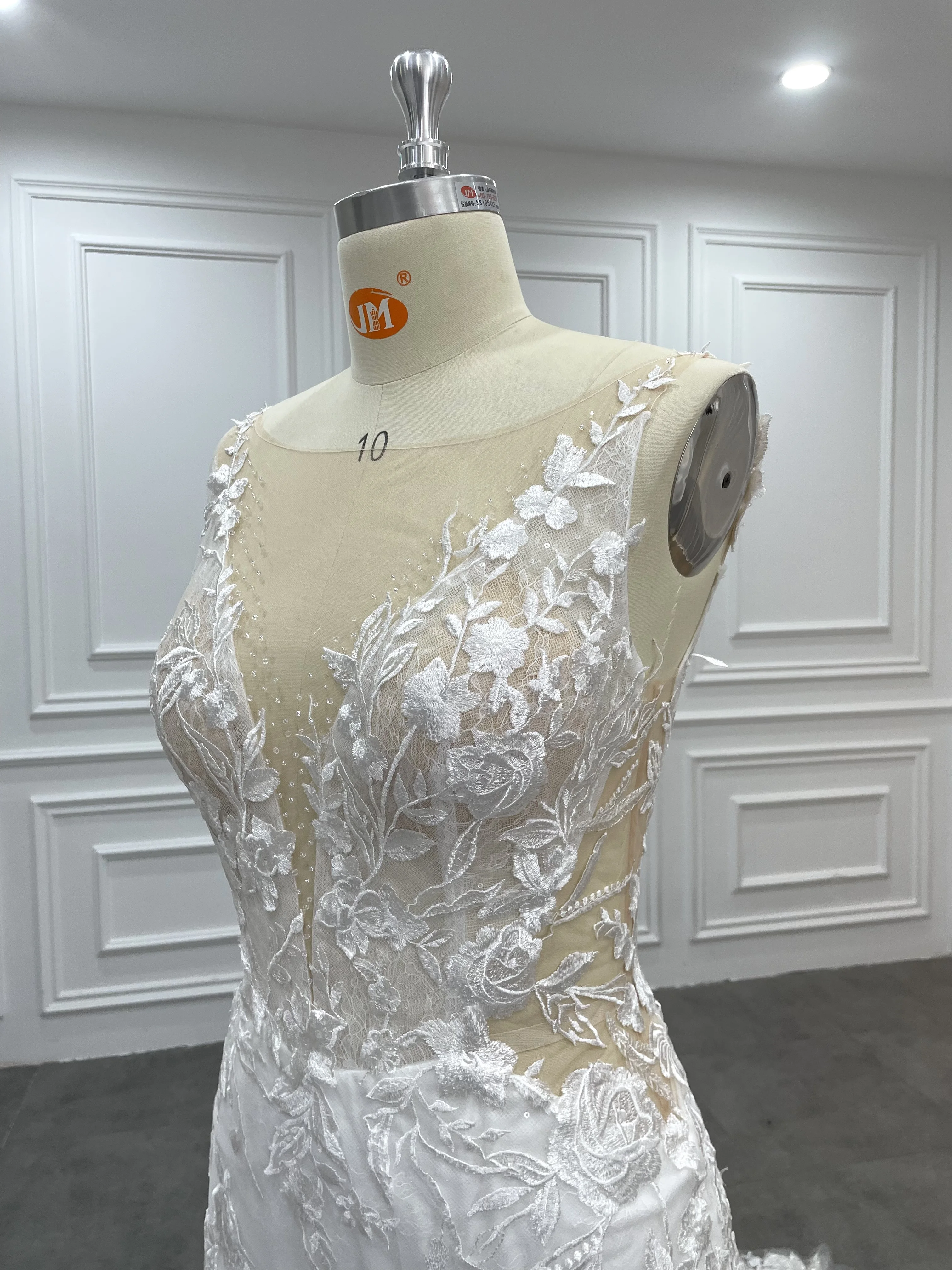 2022 High Quality Applique Lace Sashes Wedding Dress Vestido De Noiva Fancy Fashion Wedding Dresses