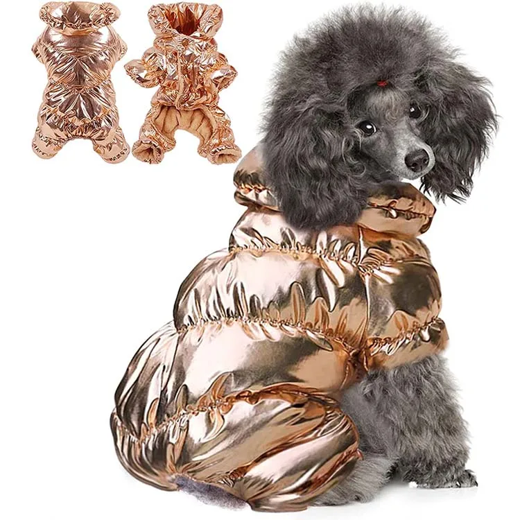 Winter Cozy Dog Puppy Coat Waterproof Jacket Pet Apparel Poodles Snowsuit Warm Fleece Padded Pet Clothes Cold Weather Dog Coat