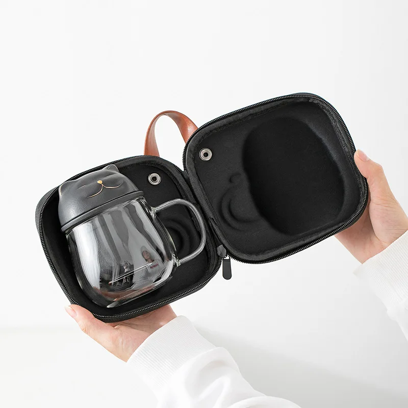 Ceramic Tea Mug with Filter/Steeper and  Portable Ornament Infused Tea Cup