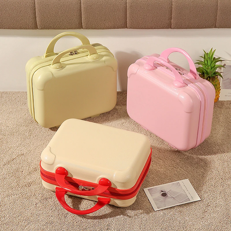 Portable 14' Travel Makeup Case Train Beauty Suitcase Cosmetic Storage Travel Toilet Bag Train Case Portable Cosmetic Storage