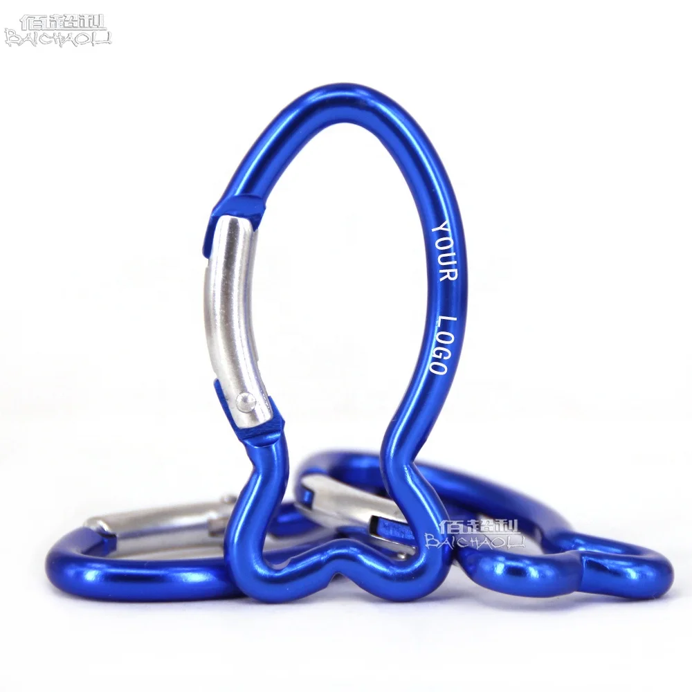 cheap Baichao Factory Direct Sale 6#  62*32*4.9mm fish  metal clip snap carabiner hooks for pet camping hiking can custom logo