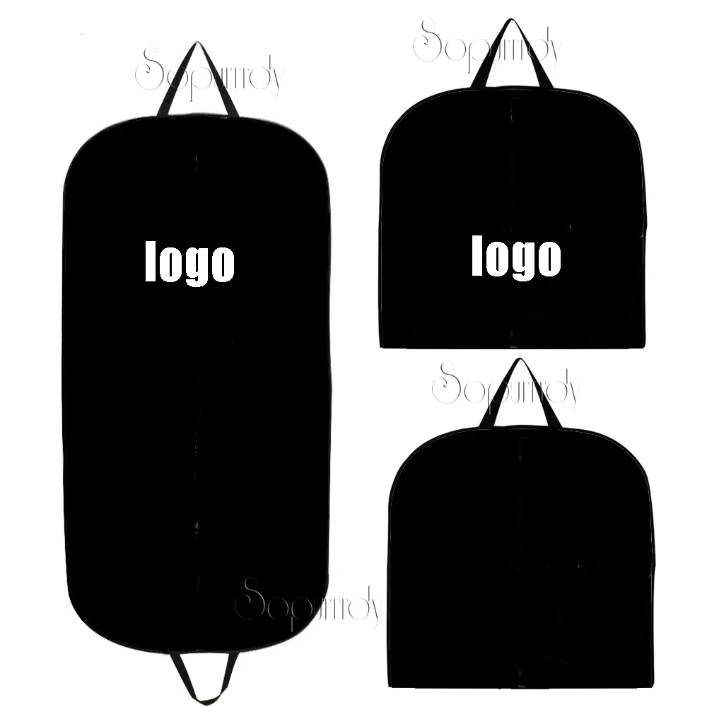 Quality wholesale custom logo 600 denier polyester breathable clothes cover long bridal gown non woven wedding dress garment bag