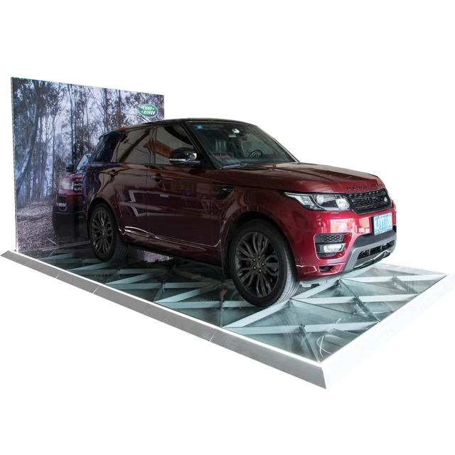 Tianyu transparent temporary outdoor event flooring anti slip glass dance floor trade show booth car show floor