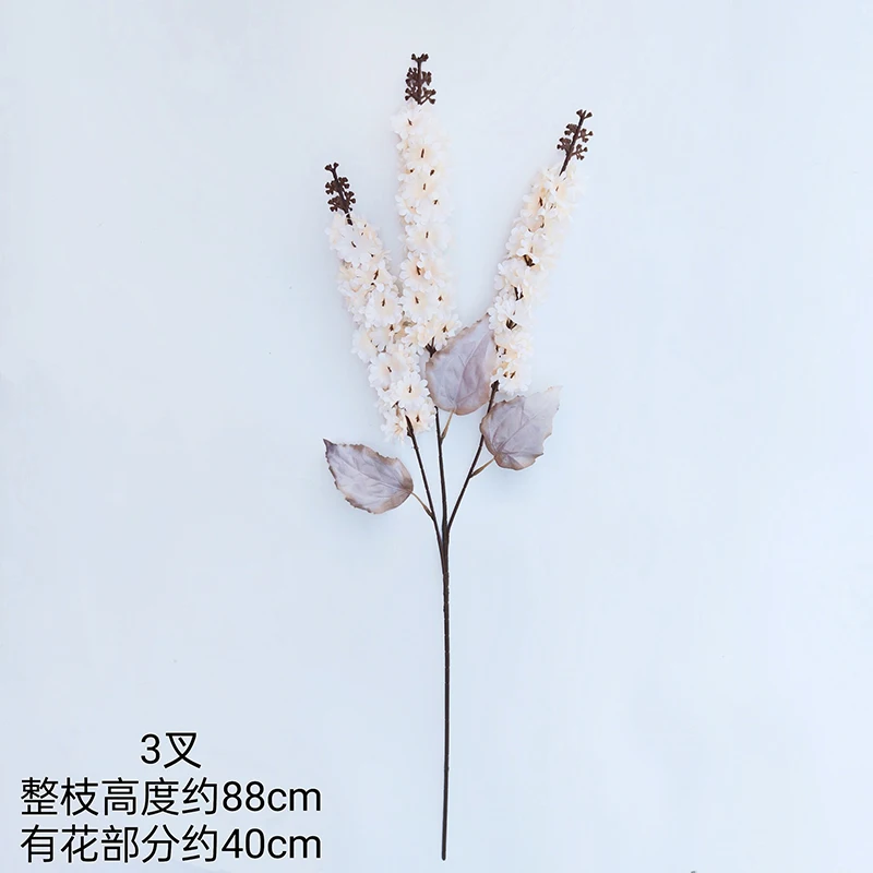 Silk Hyacinth Flower Branch with Long Stem 3 Forks Artificial Larkspur Delphinium real touch rose decorative flowers