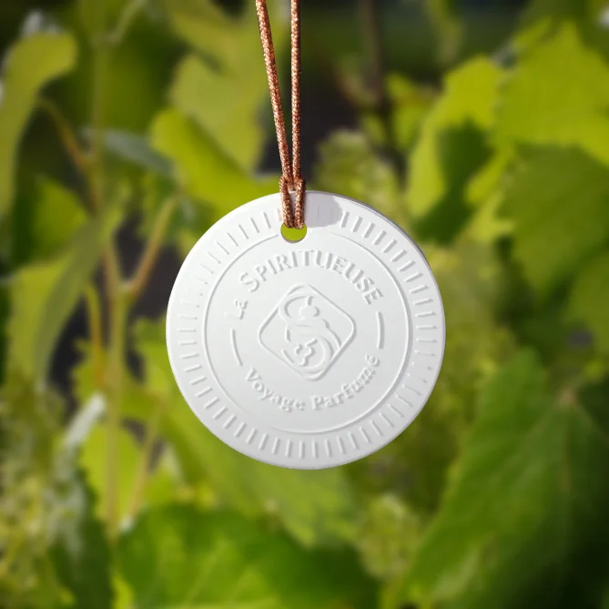 Customized Logo Printed White Hanging Aromatherapy Fragrance Essential Oil Diffuser Ceramic Aroma Stone