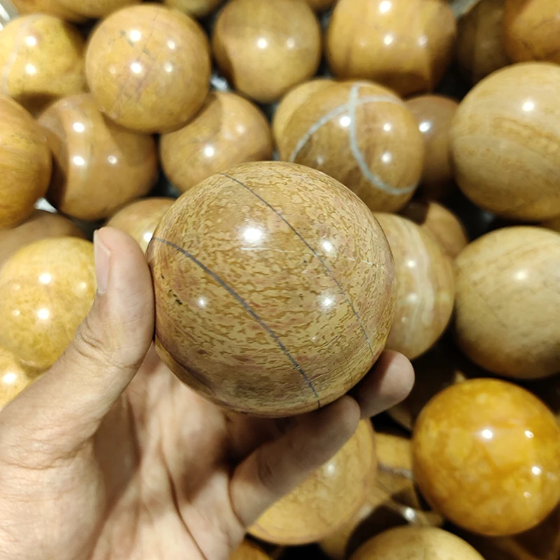 
Gold Jade Dorpshipping Raw Magic Chakra Beauty Healing Natural Qaurtz Crystal Ball Sphere 