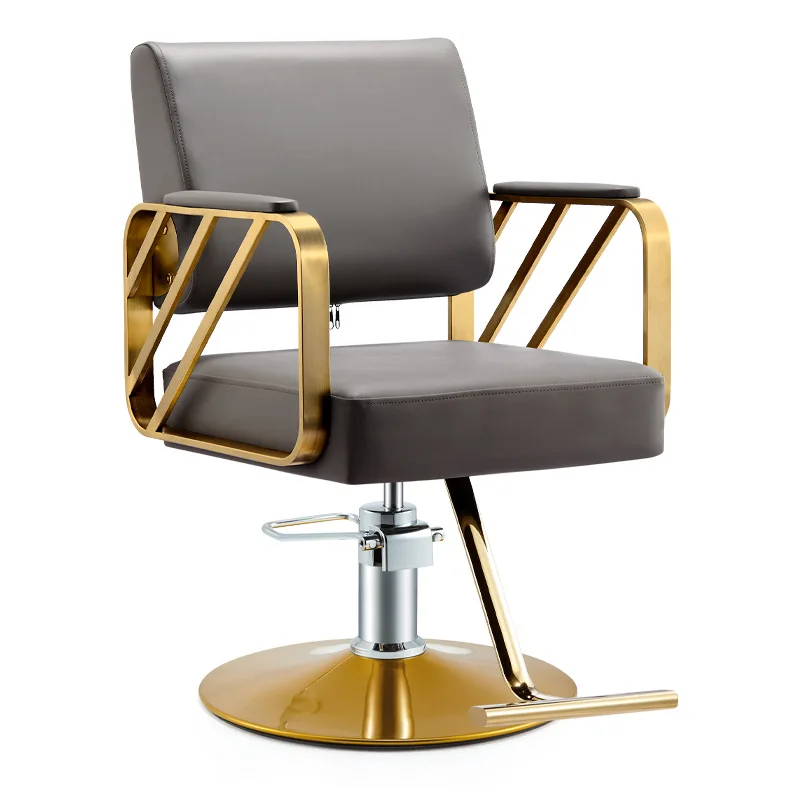 Black Barber Shop Chair Gilded Hairdressing Barber Chair Salon Chairs Furniture