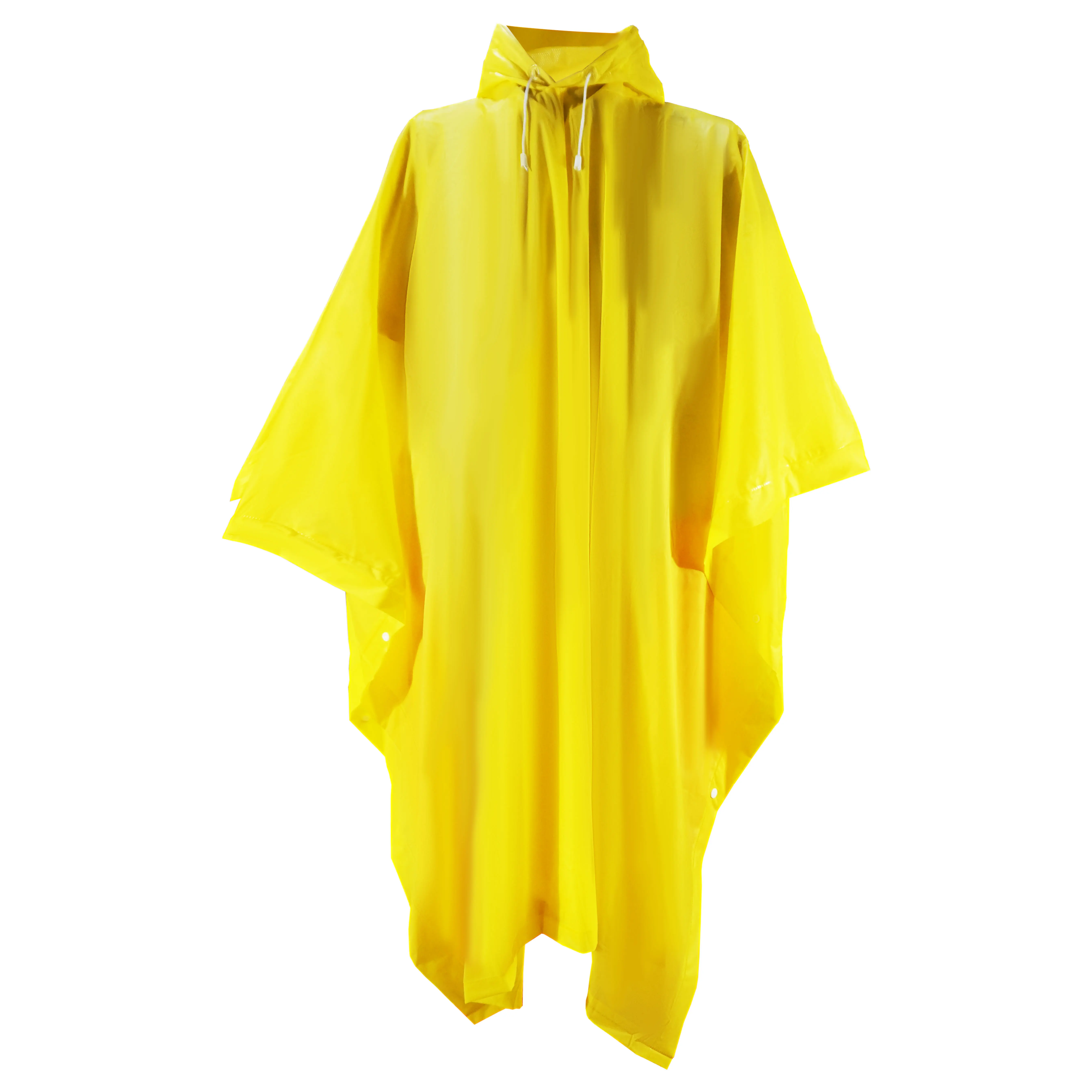 Bestrain Pvc Raincoat Yellow Water Proof Heavy Duty  For Adults  Rainwear  Hooded  PONCHO