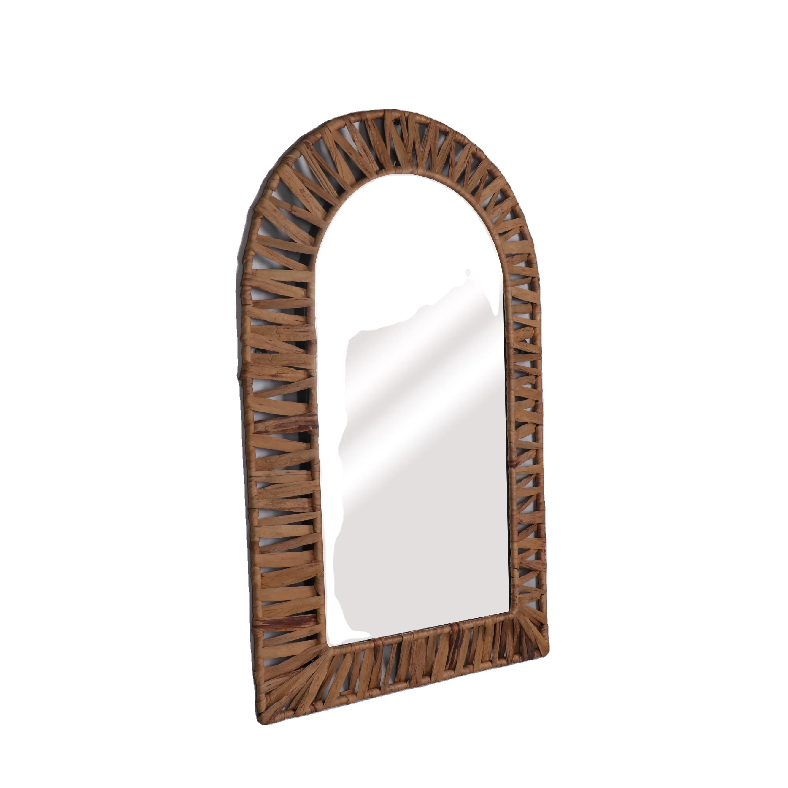 Golden Arts factory home furniture artistical living room decoration hotel arch bamboo weaving  mirror handmade