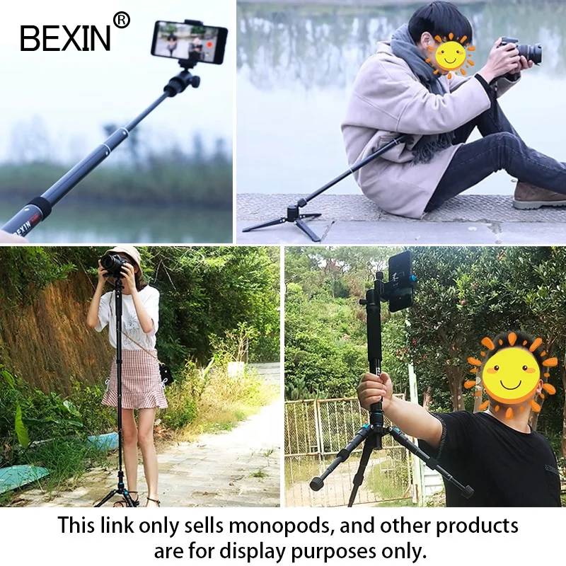  Многофункциональный регулируемый выдвижной легкий монопод BEXIN оптом Гибкий ручной для камеры Unipod DSLR