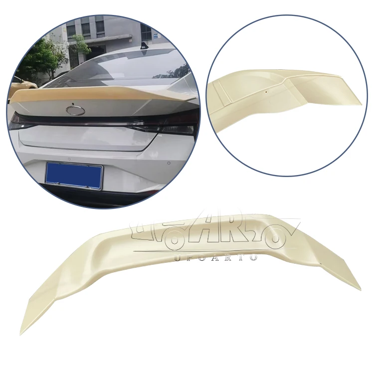 China Factory Car Spoilers ABS Carbon Fiber Ducktail R Style Rear Boot Lip Spoiler For Hyundai Elantra Avante 2020 2021 2022
