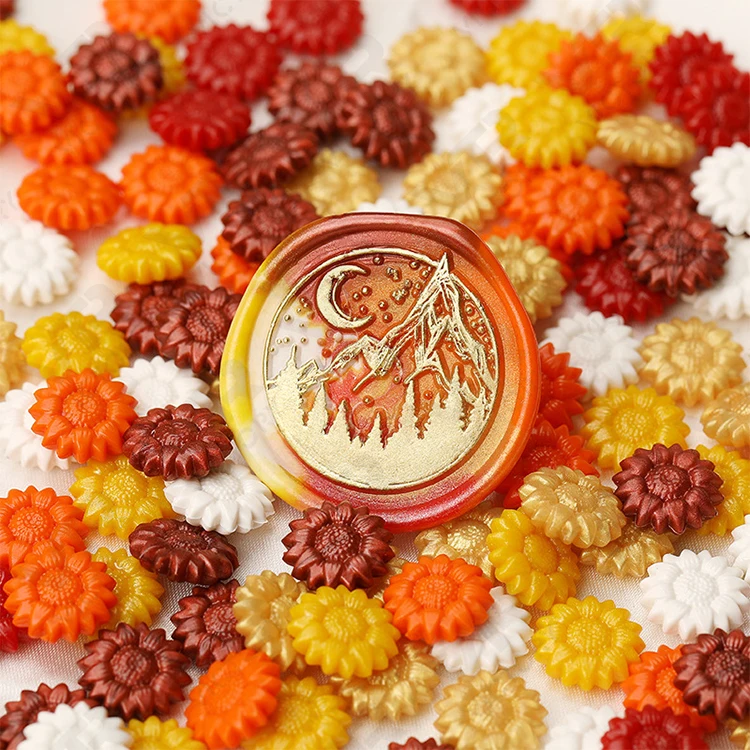 Custom Eco Friendly 500G 96 Colors Sunflower Melt Lacquer Sealing Wax Letter Envelope Stamp Seal Wax Kit Beads