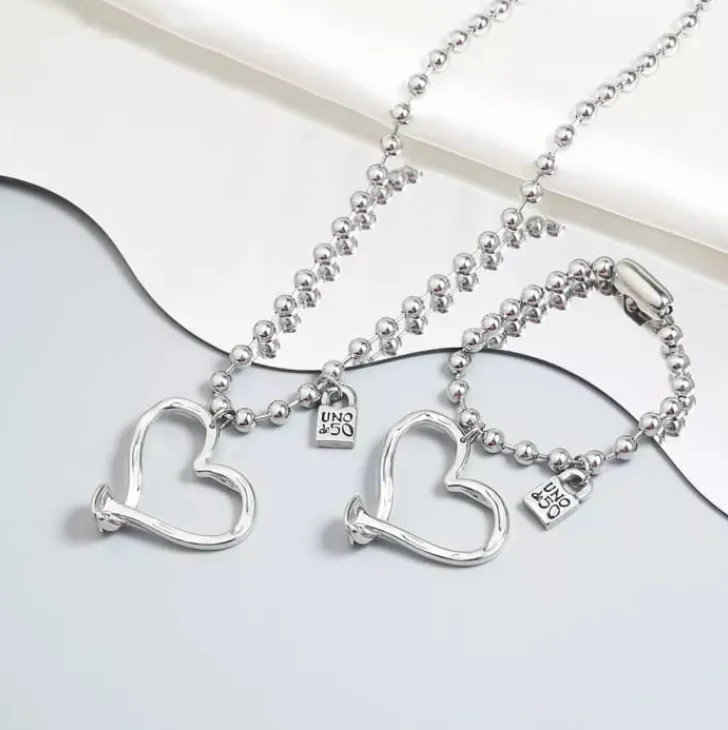Jewelry Necklace Bracelet Set Stainless Steel Women Set Joyeria hot sale  top quality Love  U de 50 N O Round Ball Pearl
