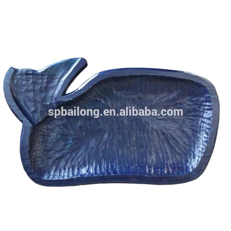 BSCI vintage rustic whale lobster fish shell nautical decorative pine small wooden trays