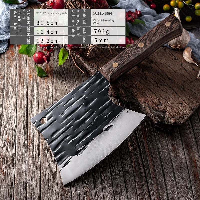 Handmade Forged Kitchen Knife Stainless Axe Butcher Meat Cleaver for Chef Use with Stainless Steel