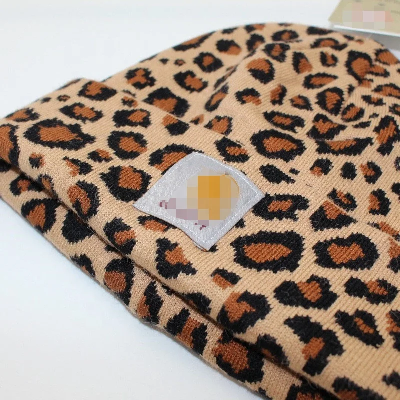 New Fashion Knit Leopard Printed Hats Wool Soft Quality Designer Name Brand Hats Knitting Warm Beanie Hats for Men and Women