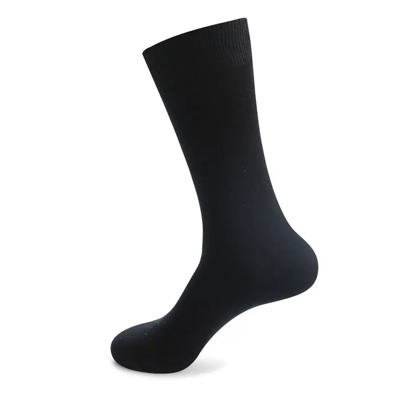 Men Dress Solid Color Crew Length Socks Male Black White Grey Socks Long Man Cotton Sport Socks