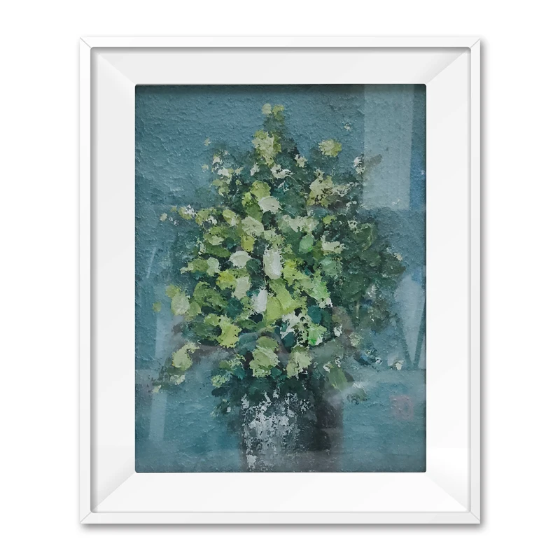 Customizable hotel home Entrance decorative flower art pure hand painted color knife oil painting modern abstract texture mural