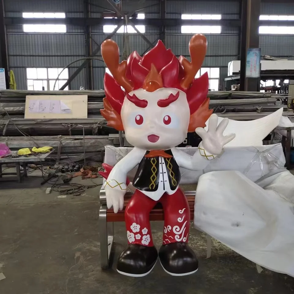 Shop mall display dragon brothers life size anime statue Christmas home decor cartoon character toys crafts fiberglass sculpture