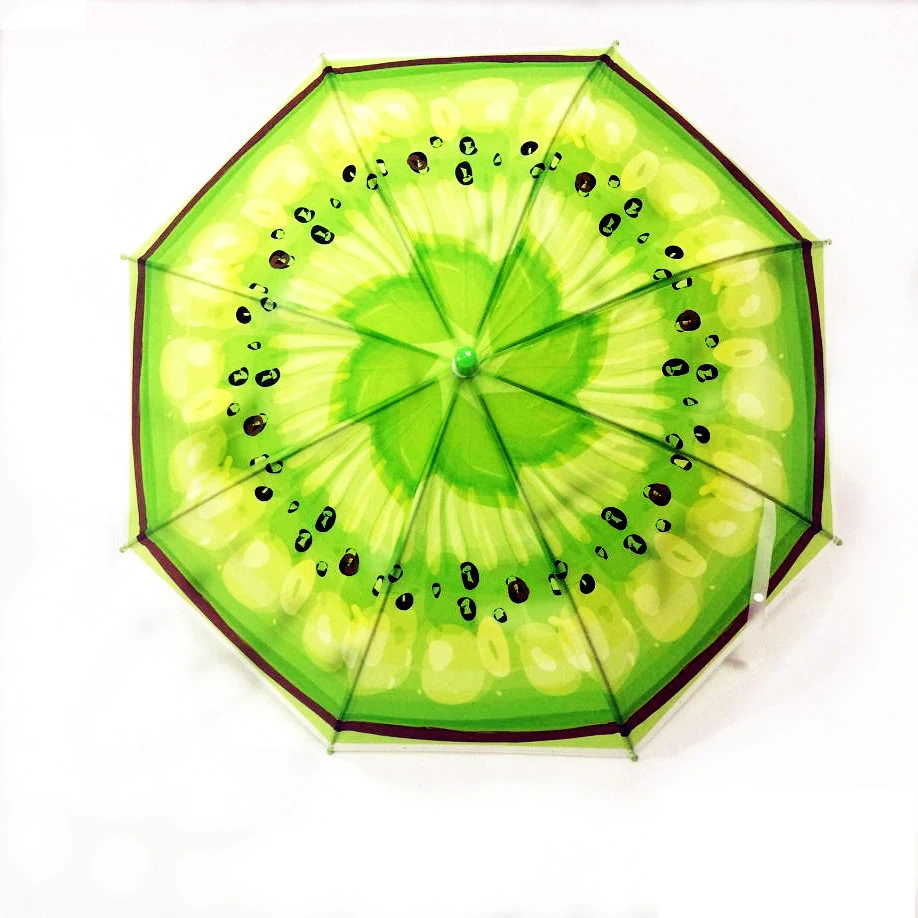 Kids poe small custom colour colourful durable fruit transparent clear umbrella