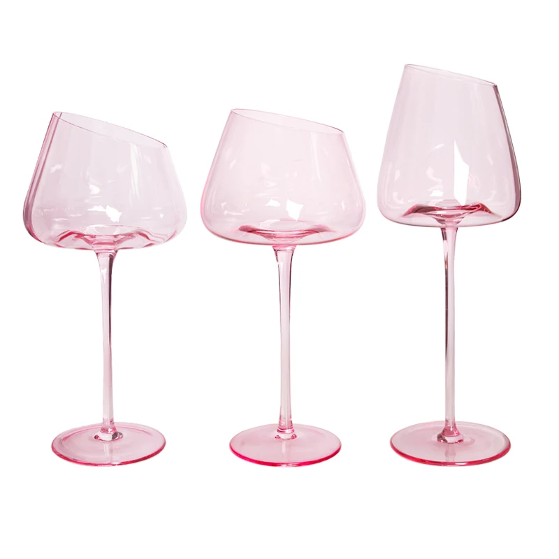 Lead Free Crystal Material Creative Design Wedding Used Flamingo Pink Color Wine Glass  Wine Cup  From Chinese glassware Factory