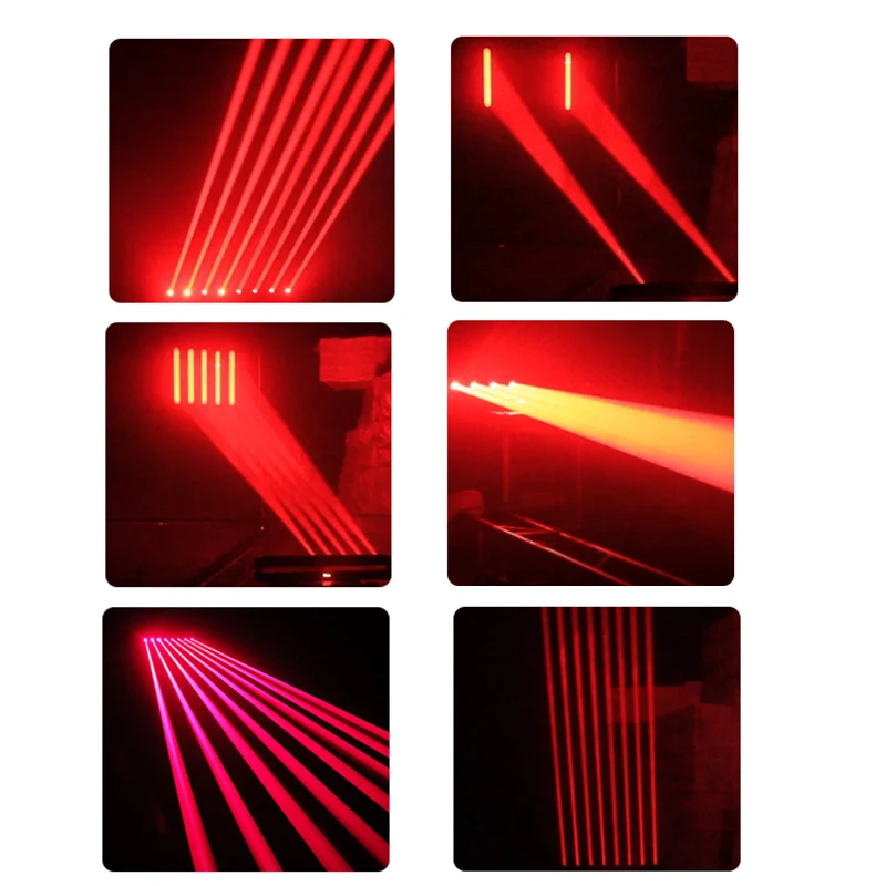 8 Eyes Dj Disco Move Head Laser Lamp Stage Lighting Party Rotating Beam Red Laser Light