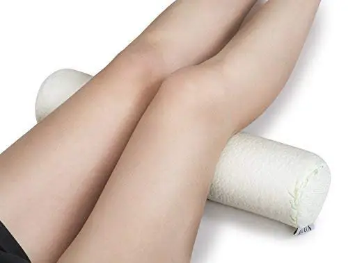 Cervical Neck Roll Pillow Cylinder Round Cushion Bolster Support for Sleeping Memory Foam and Bamboo Cover Alleviates Pain