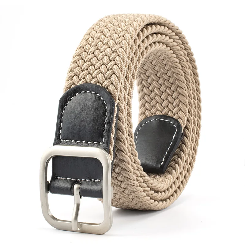 Factory Wholesale Woven Fabric Cotton Braided Stretch Webbing Elastic Belt for Men Women
