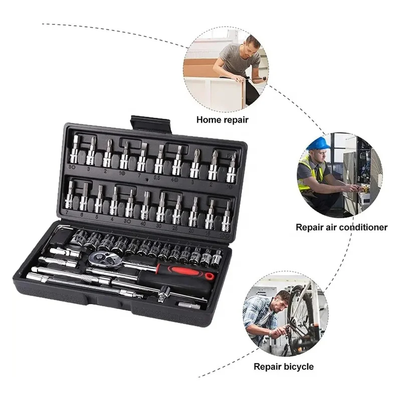 Selling Product Ratchet Torque Wrench Wrenches Hand Tools Socket Wrench Spanner Tools Box For Set Mechanic Screwdriver Tool Set