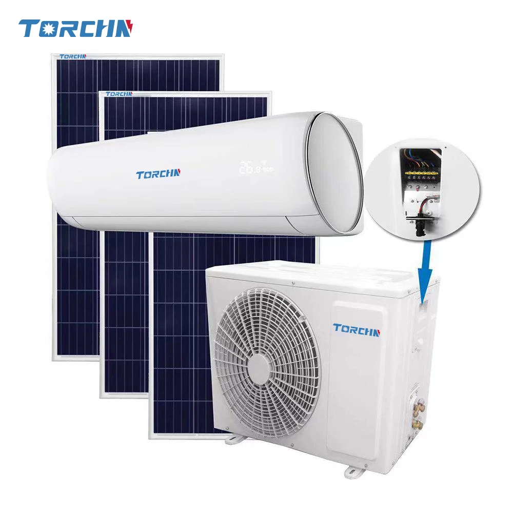 12000 18000 24000 BTU AC Solar Powered Deye Air Conditioner DC Off Grid Solar Air Conditioner Hybrid Mini Split Power Saving