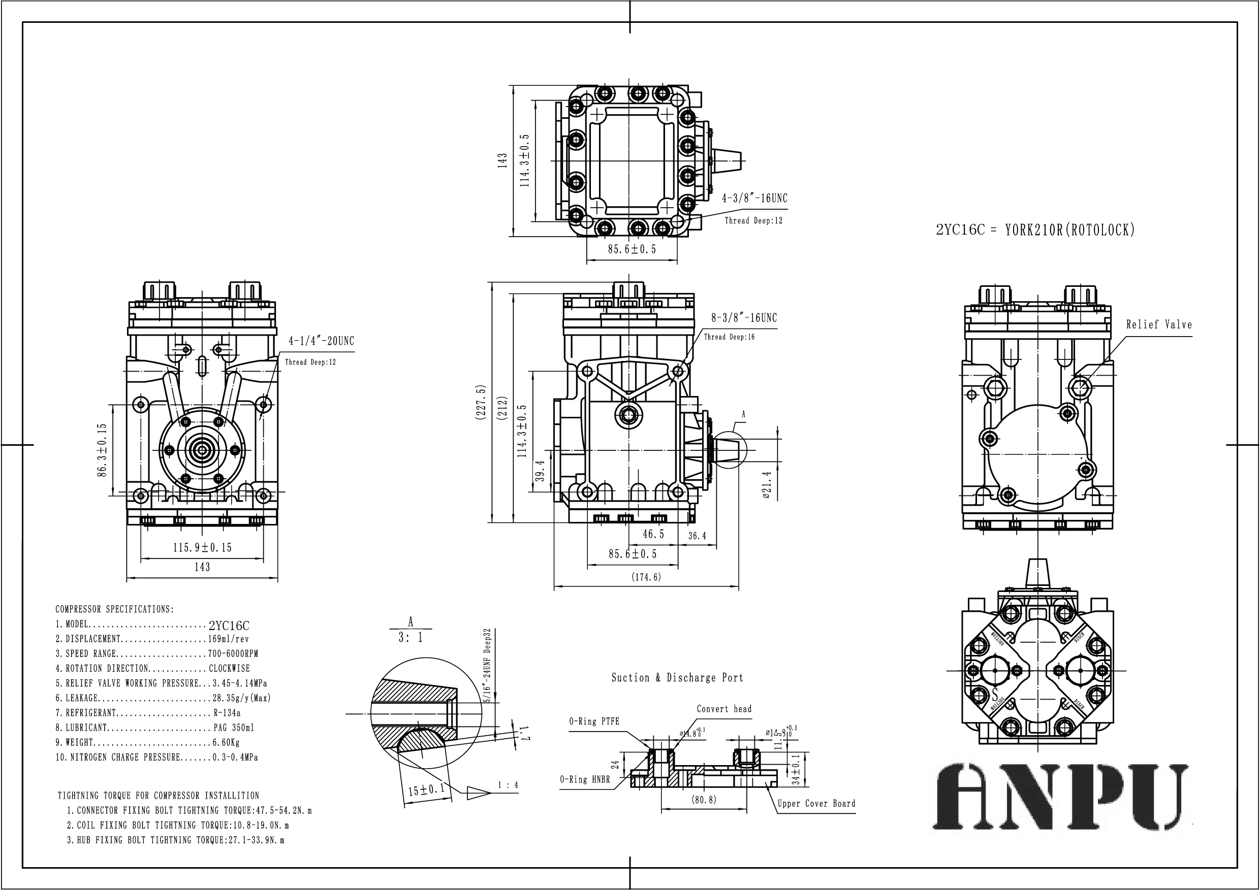 Автоматический компрессор переменного тока YORK 210 ET210R для грузового компрессора 118250C91/1250629C91/117841C91 58066