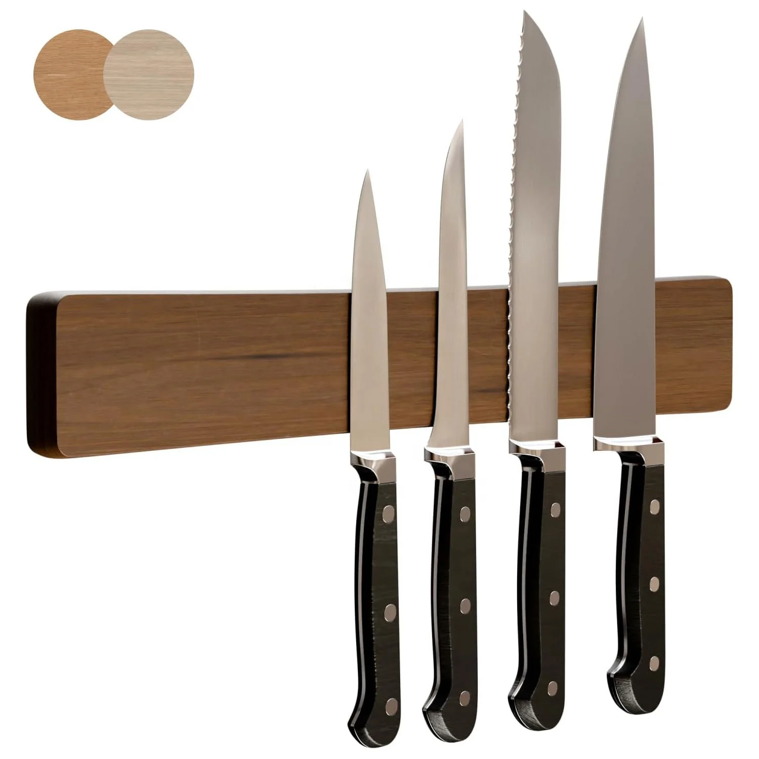 FLYWOD kitchen accessories wood magnet knife holder acacia wood magnetic knife rack 16 inch knife magnetic strip