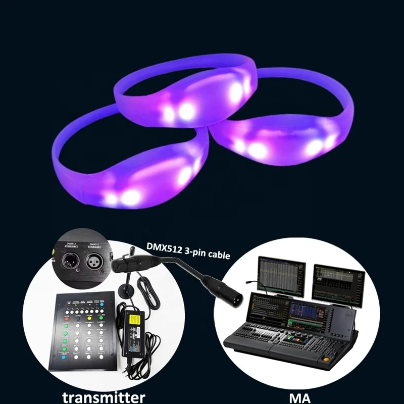 promotional cheap custom name rubber silicone eco friendly dmx control printed bracelet wristbands with logo custom