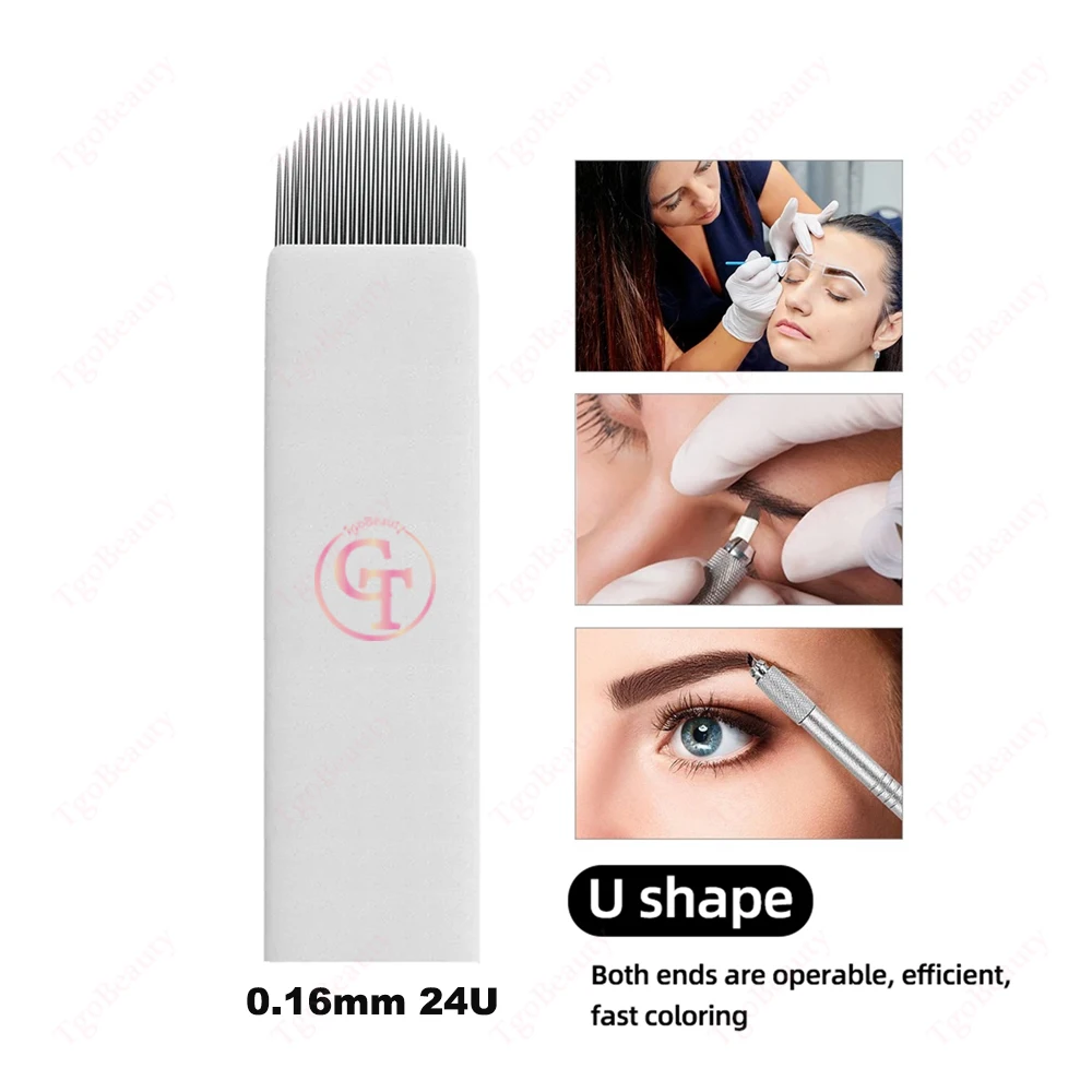 Wholesale Microblading Supplies White 0.15mm U24 Nano Hairstroke Tattoo Needles Microblading Piercing Tattoo Needles